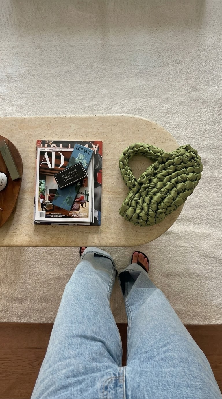 Bolso de Mano Kabosio Kairi Crochet Oliva