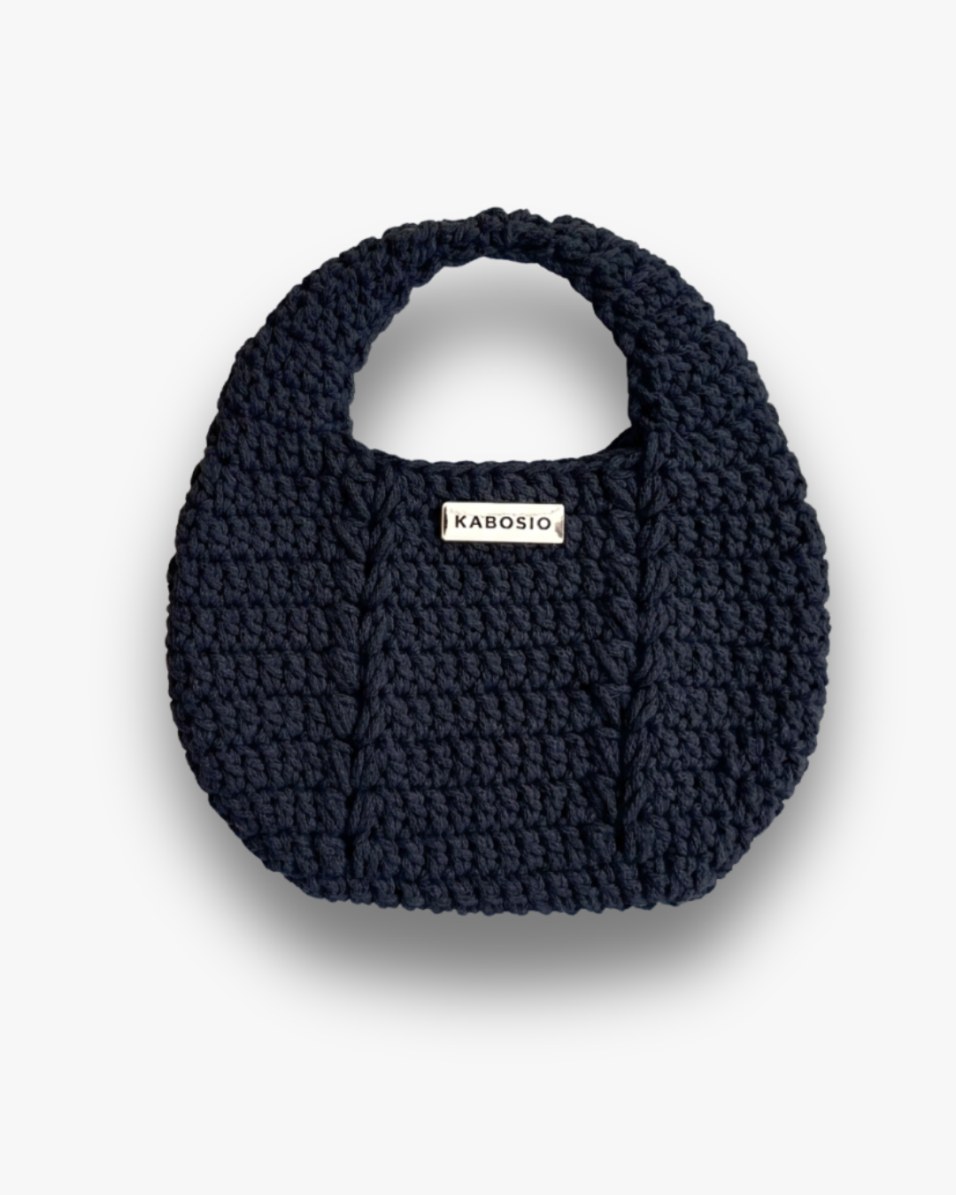 Bolso de Mano Kabosio Luna Crochet Negro