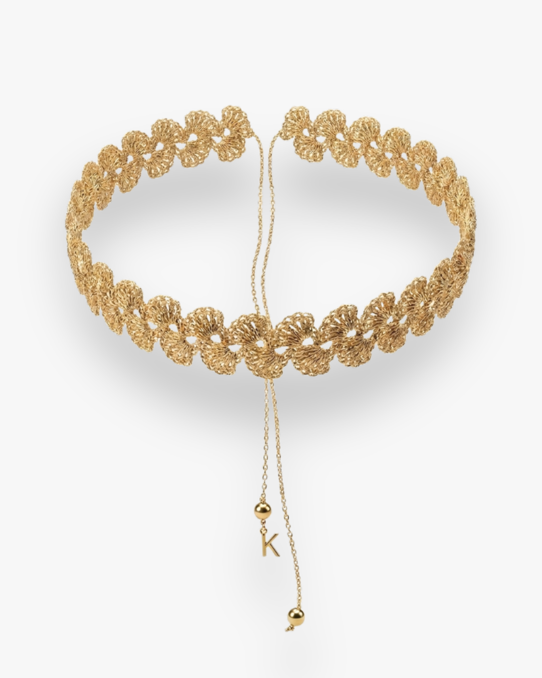 Choker Metalizado Crochet Oro