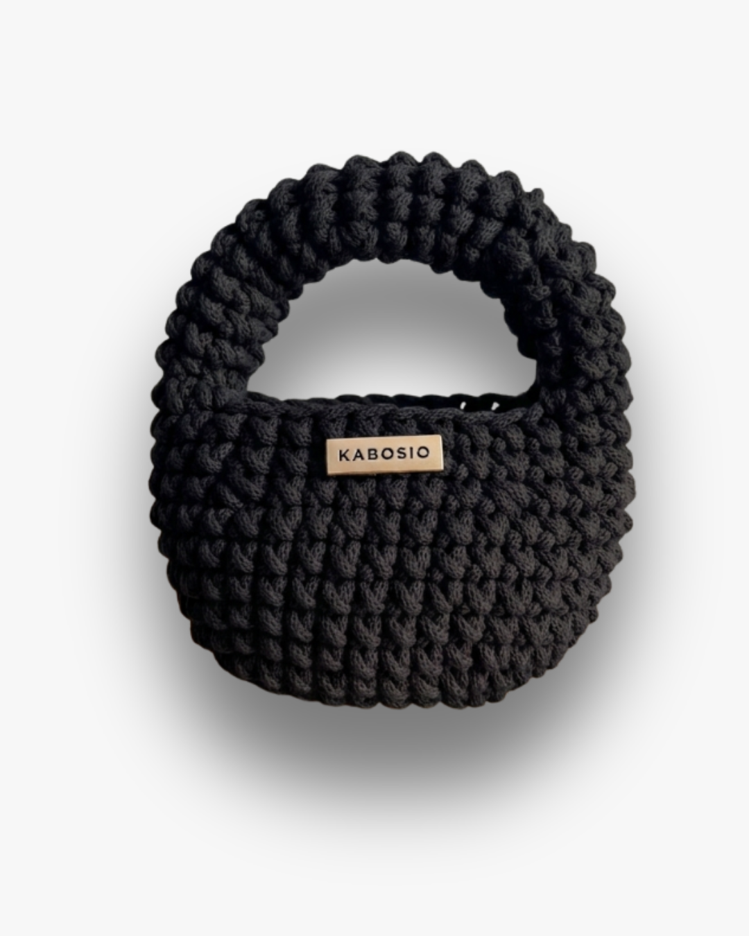 Bolso de Mano Kabosio Coco Crochet Negro