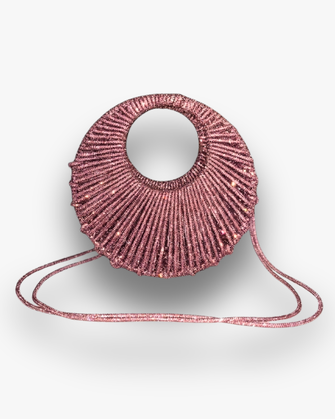 Bolso de Fiesta Kabosio Eclipse Macramé Rosa