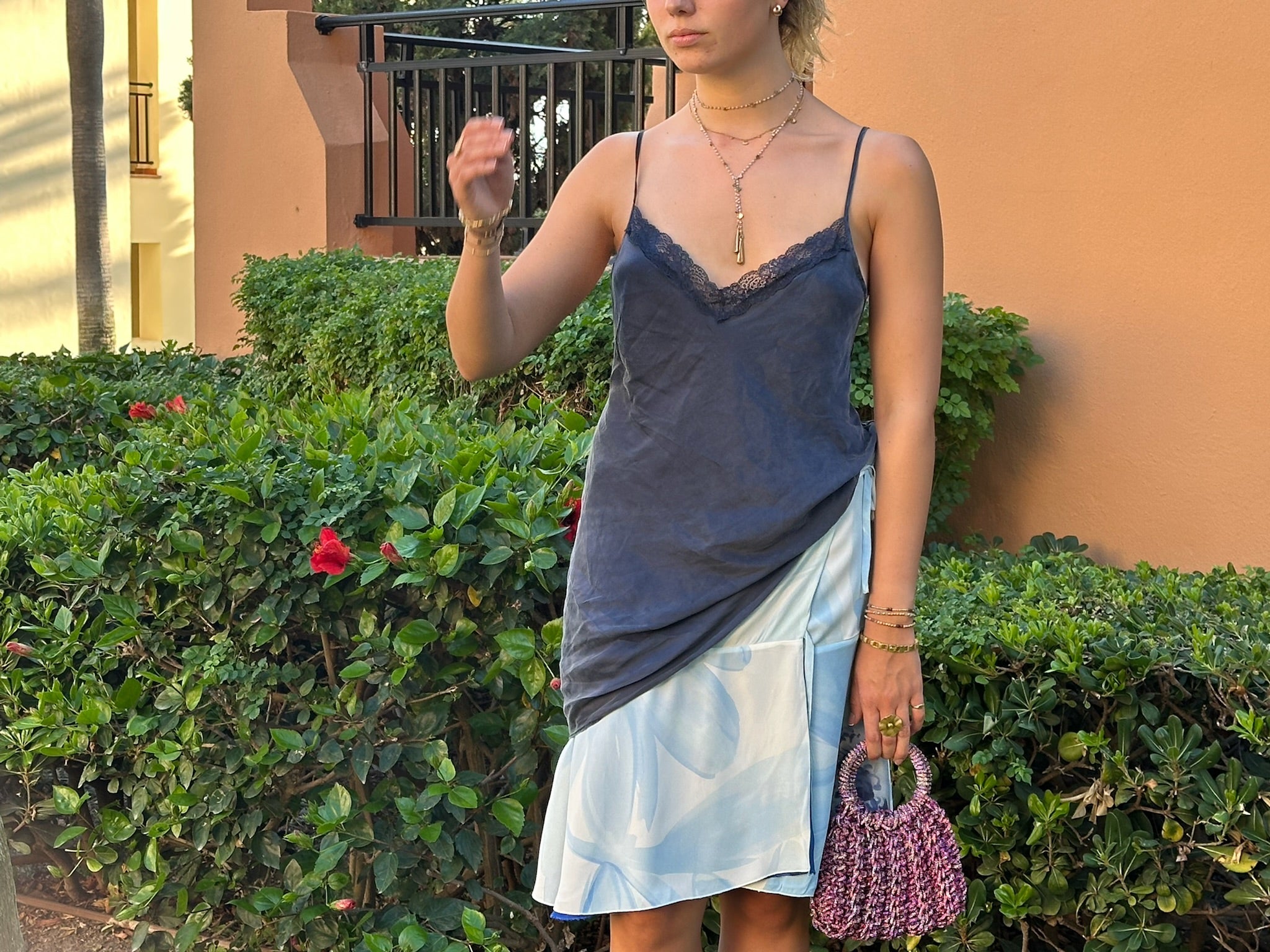 Bolso de Fiesta Kabosio Aura Crochet Morado