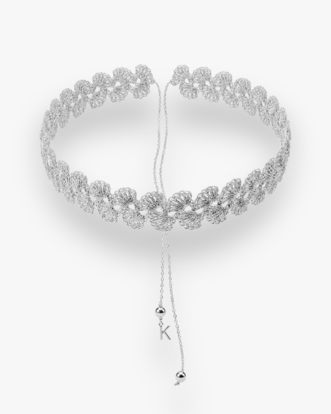 Choker Metalizado Crochet Plata