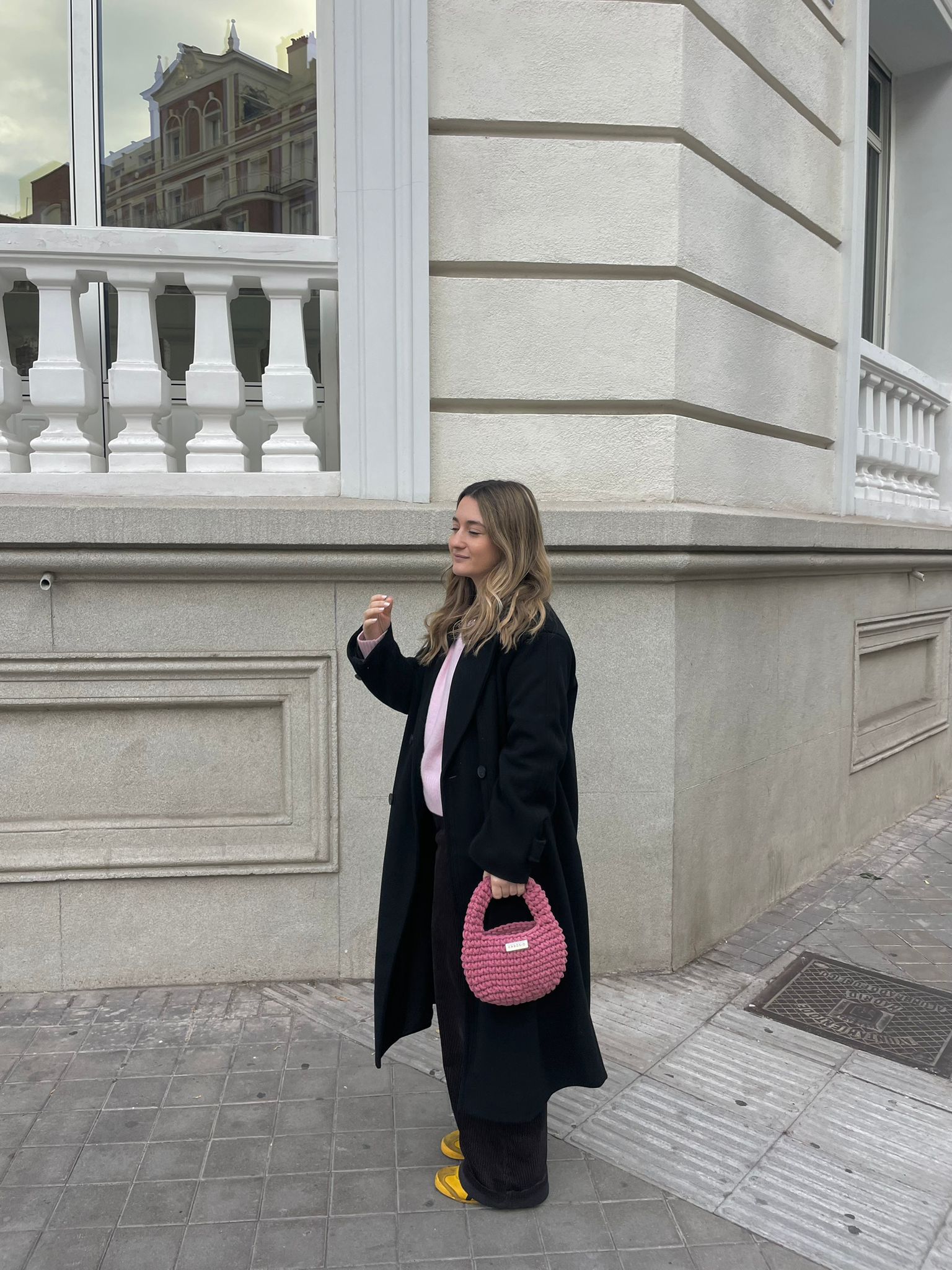 Bolso de Mano Kabosio Coco Crochet Rosa