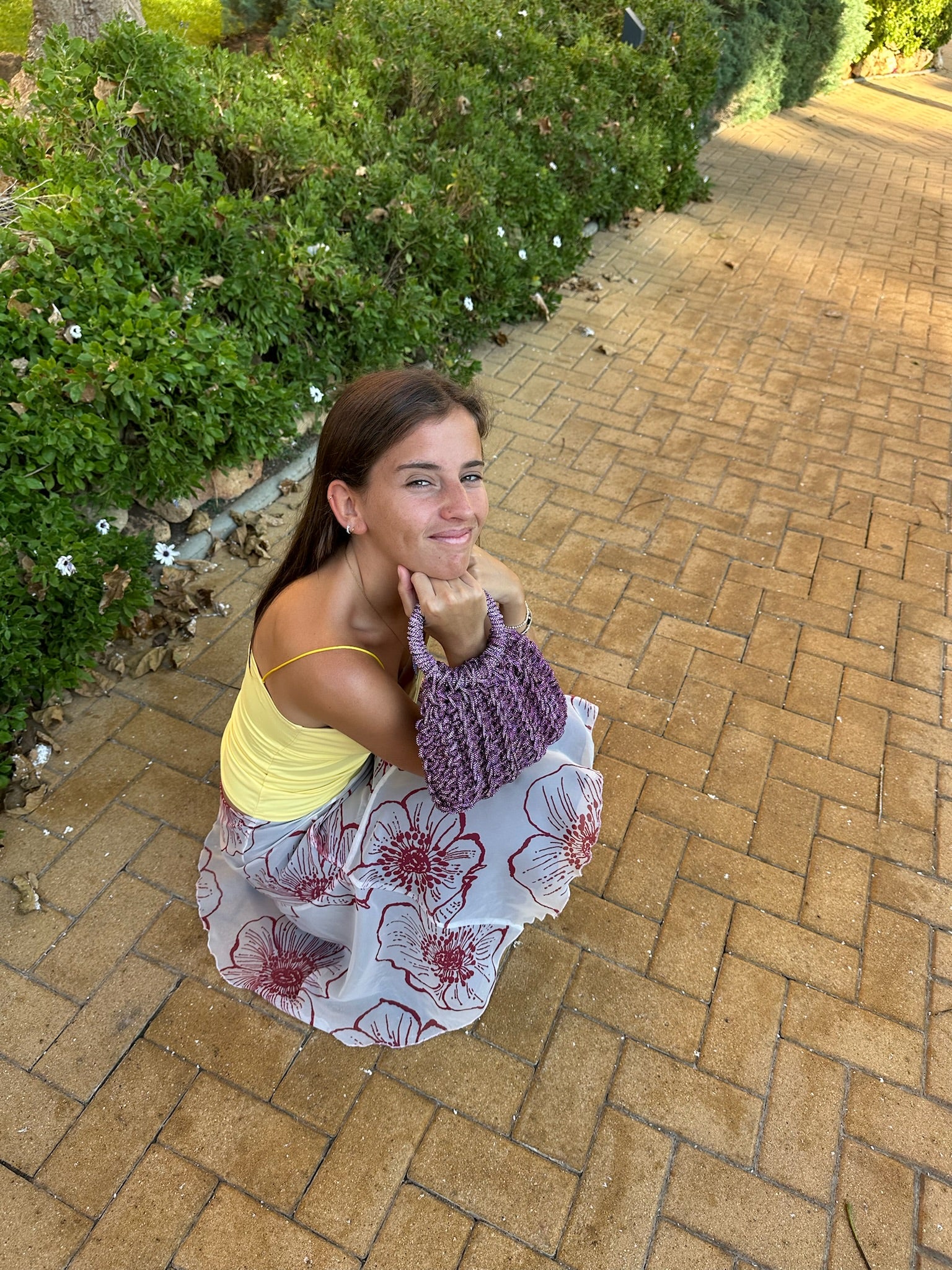 Bolso de Fiesta Kabosio Aura Crochet Morado