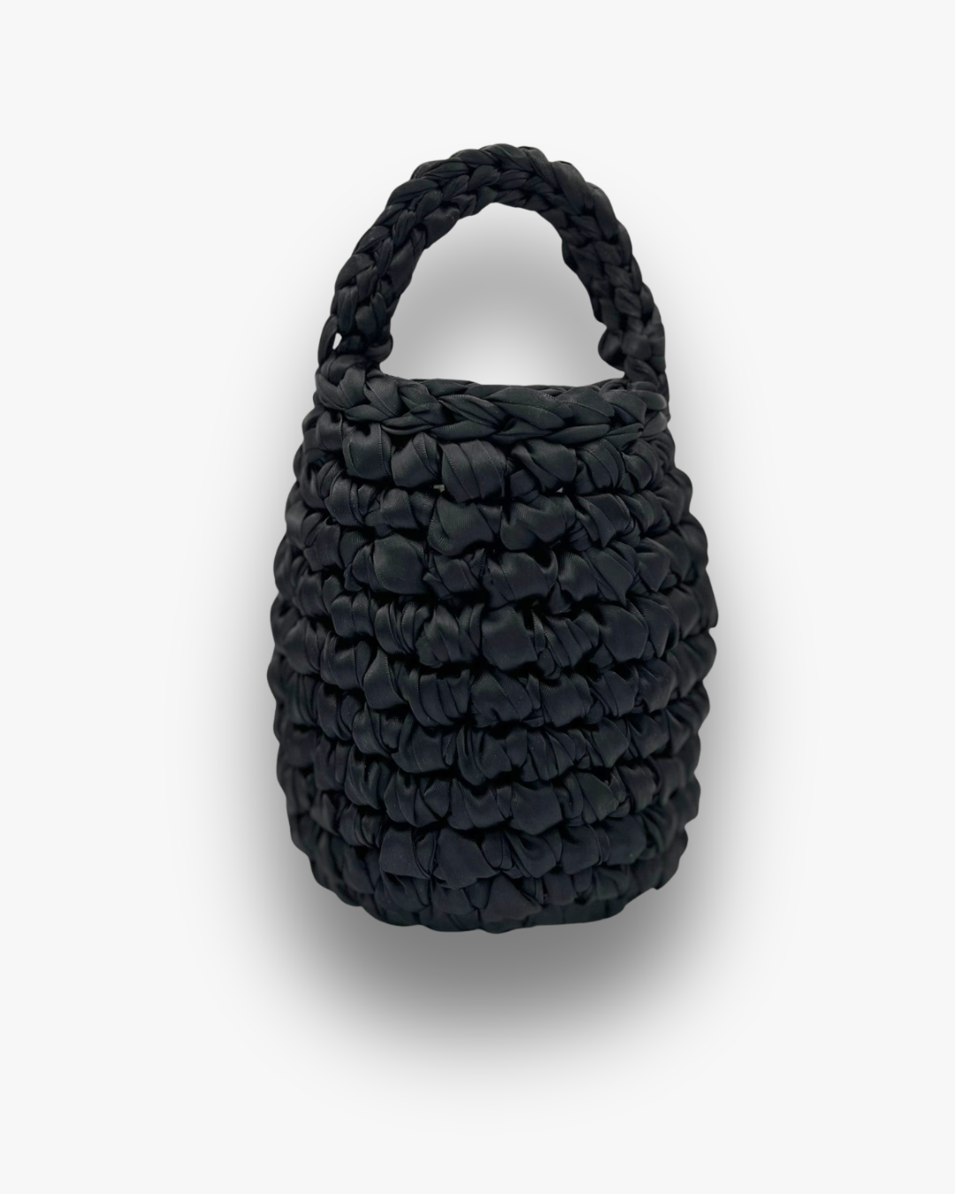 Bolso de Mano Kabosio Perla Crochet Negro