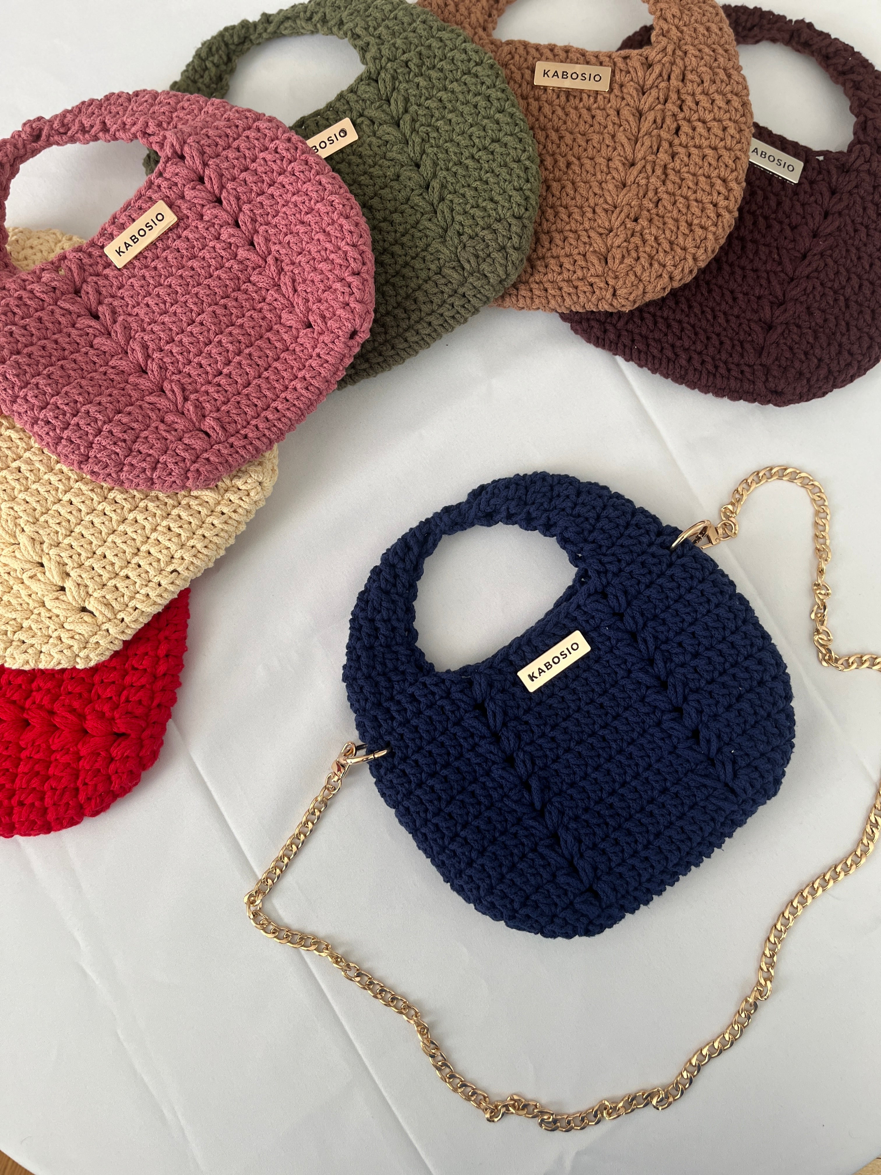Bolso de Mano Kabosio Luna Crochet Tinta
