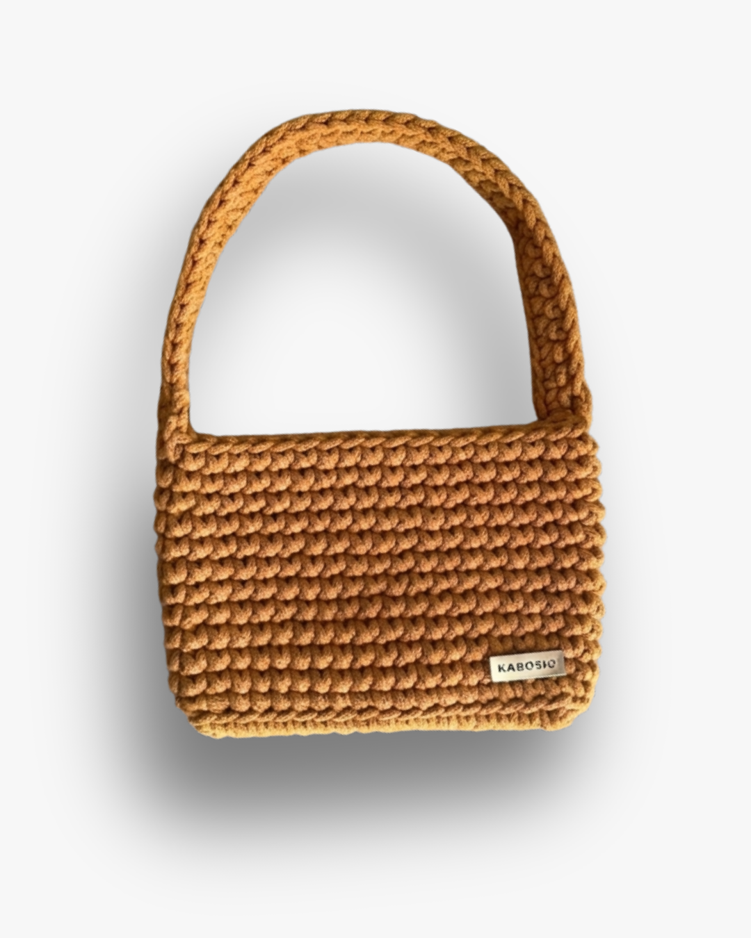Bolso Hombro y Bandolera Kabosio Original Crochet Mostaza