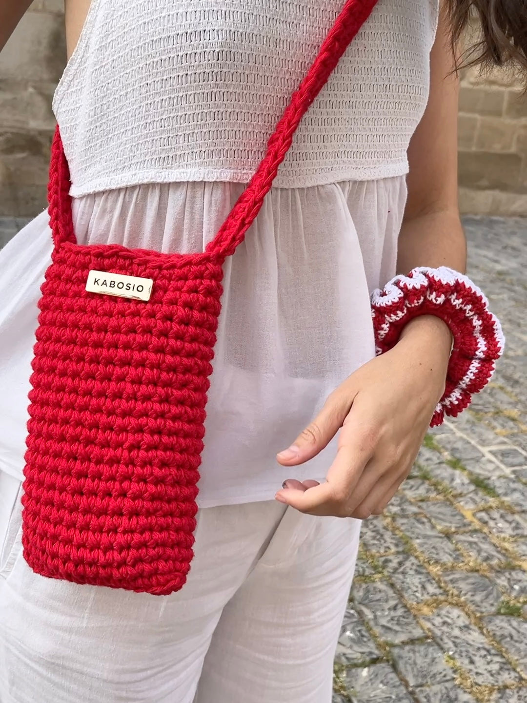 Bolso de Mano Kabosio Pocket Crochet Rojo
