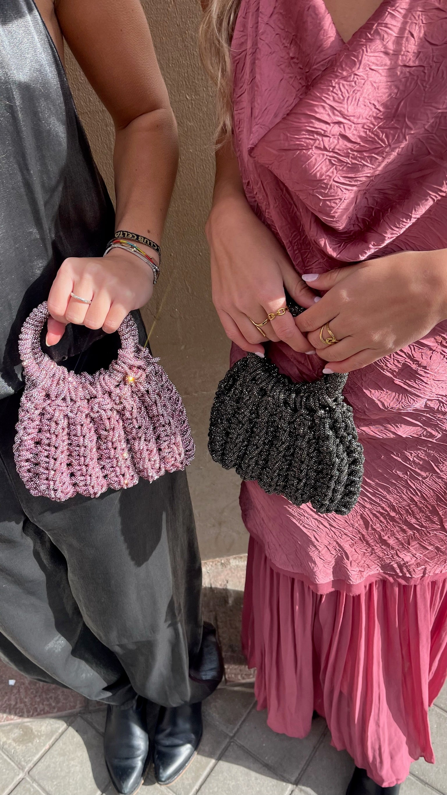 Bolso de Fiesta Kabosio Aura Crochet Negro