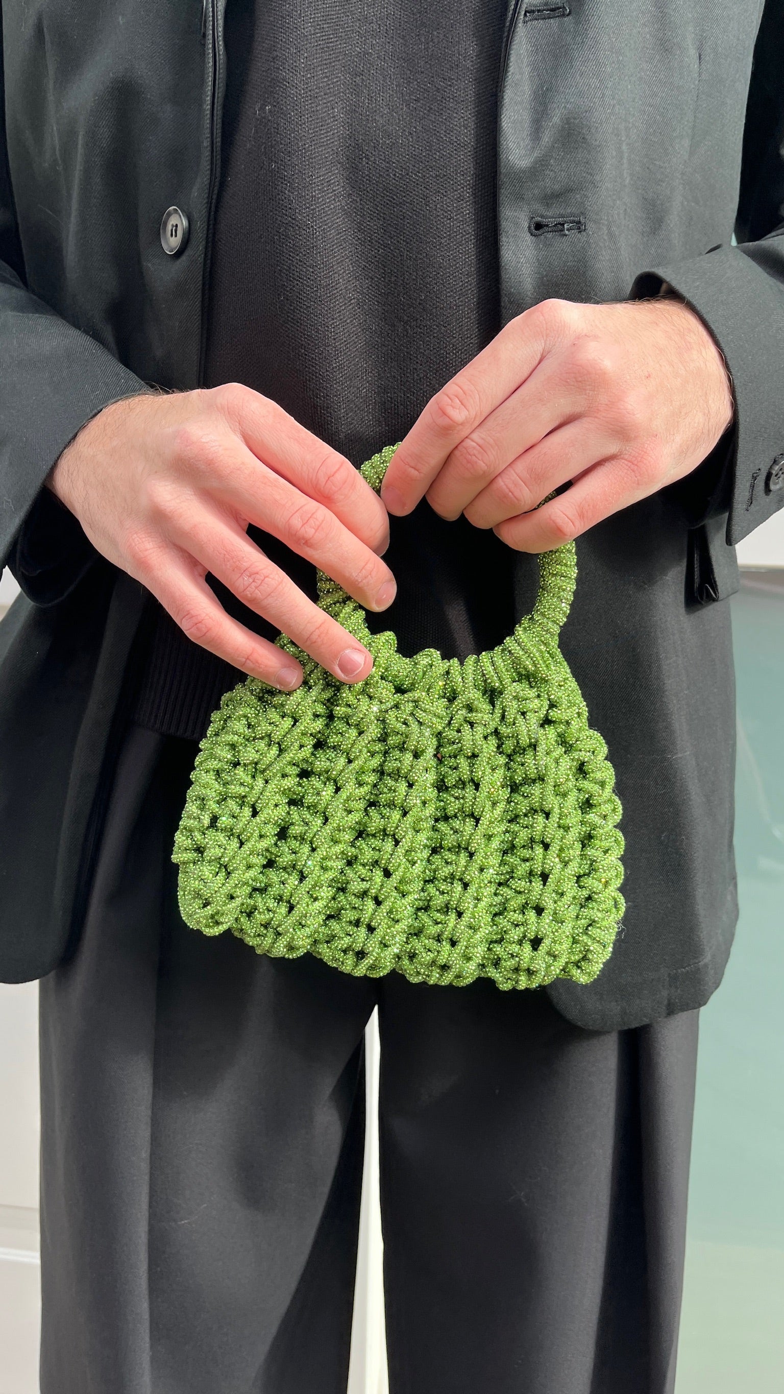 Bolso de Fiesta Kabosio Aura Crochet Verde