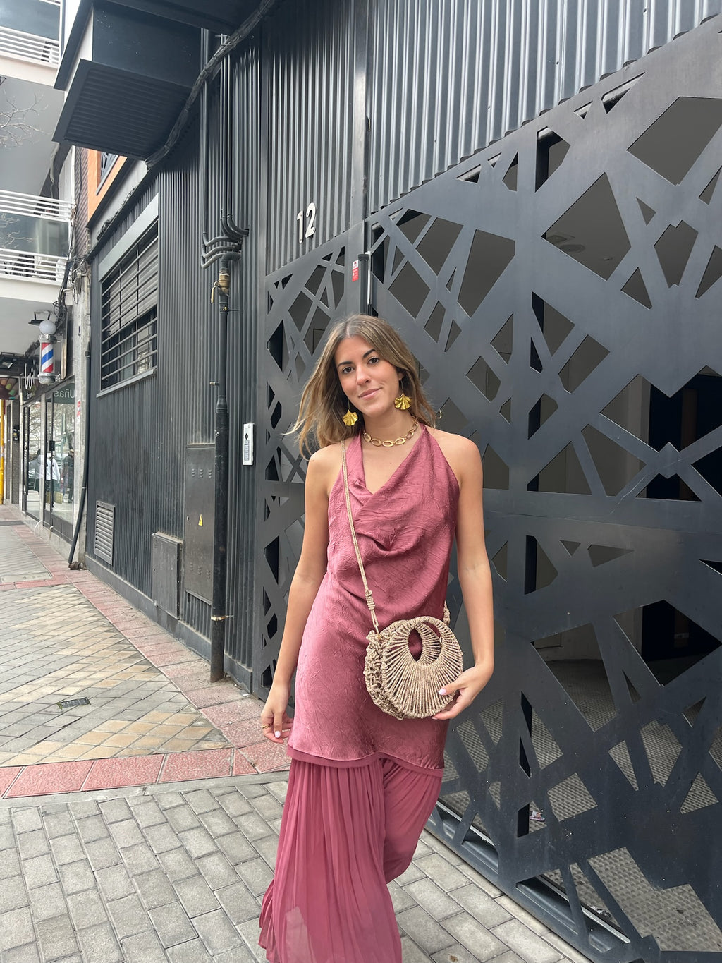 Bolso de Fiesta Kabosio Eclipse Macramé Oro