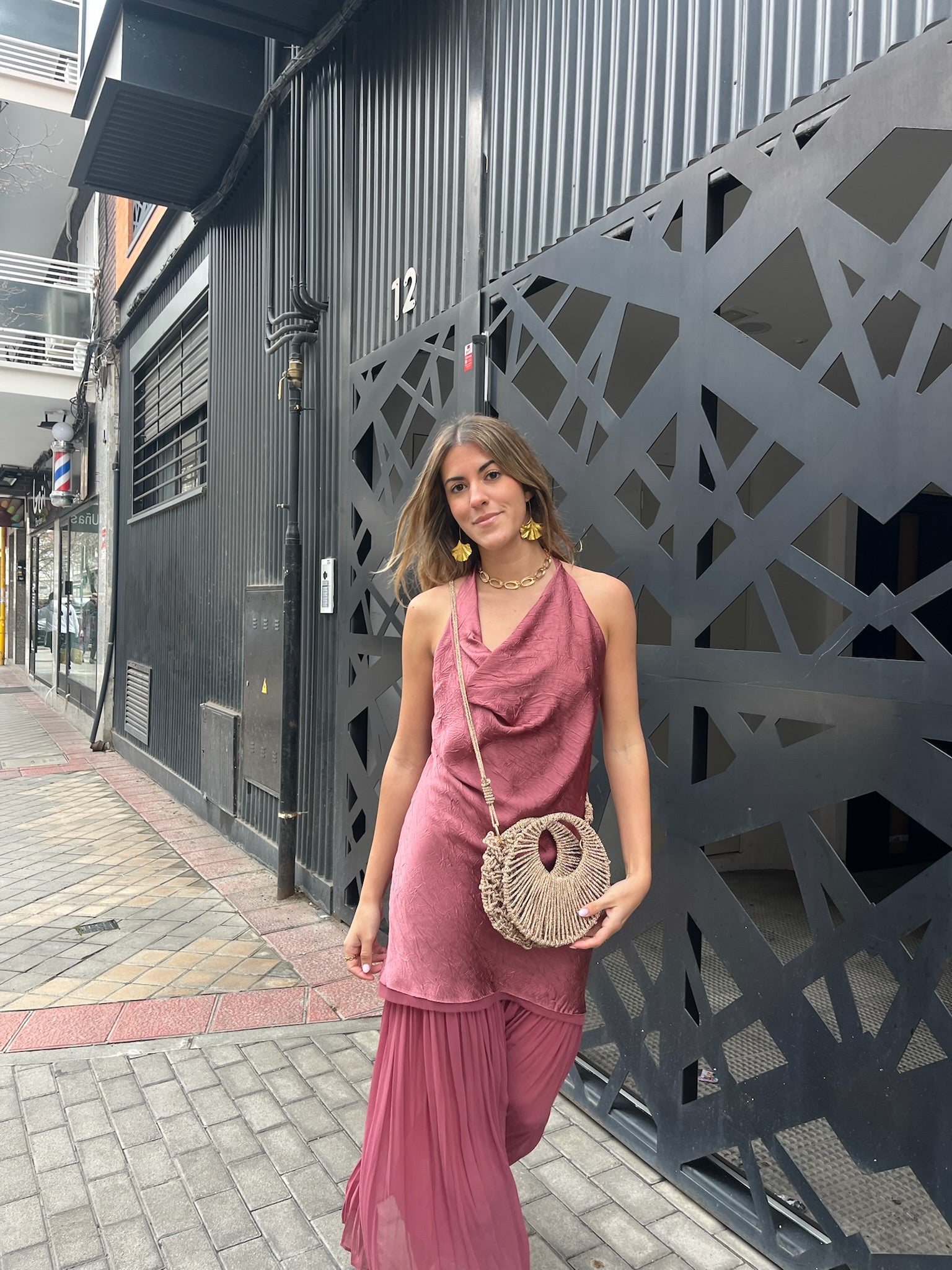 Bolso de Fiesta Kabosio Eclipse Macramé Oro