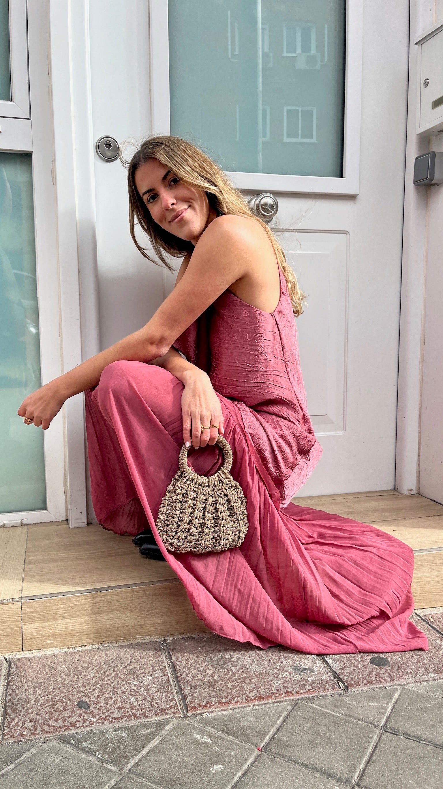 Bolso de Fiesta Kabosio Aura Crochet Oro