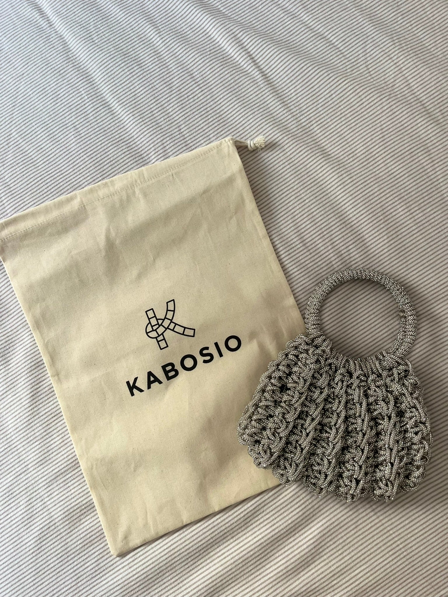 Bolso de Fiesta Kabosio Aura Crochet Plata