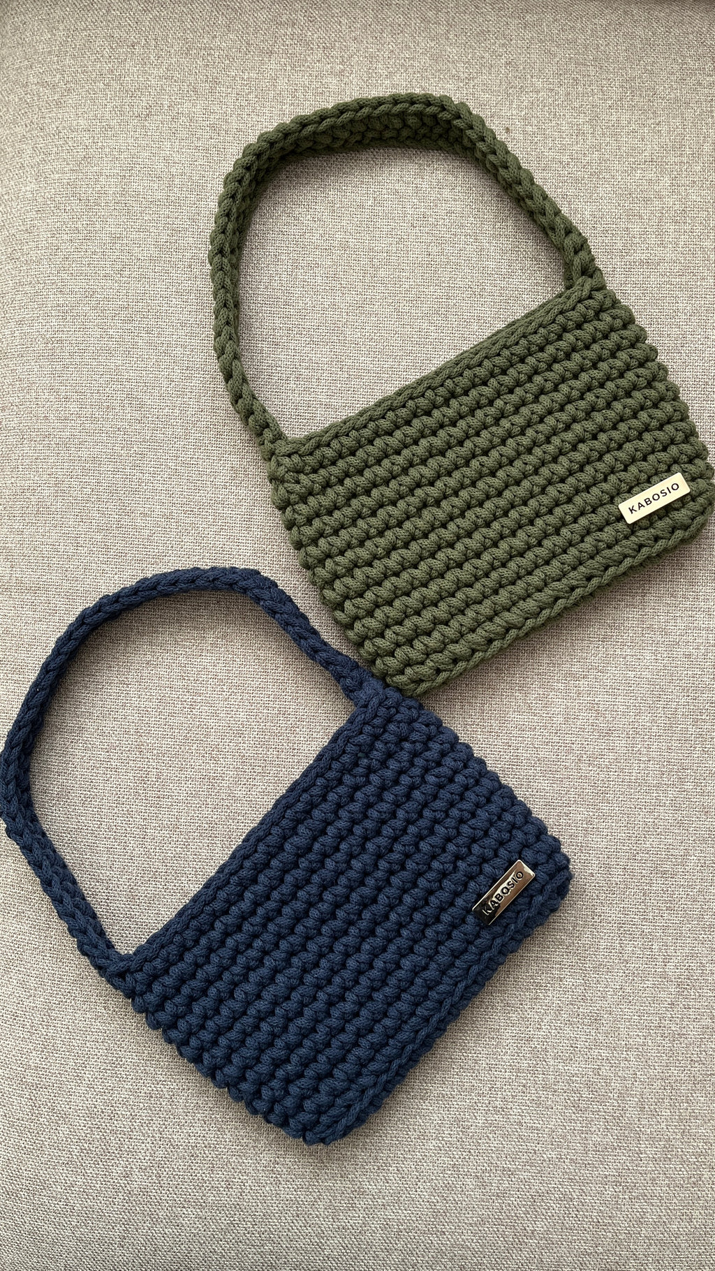 Bolso Hombro y Bandolera Kabosio Original Crochet Vaquero