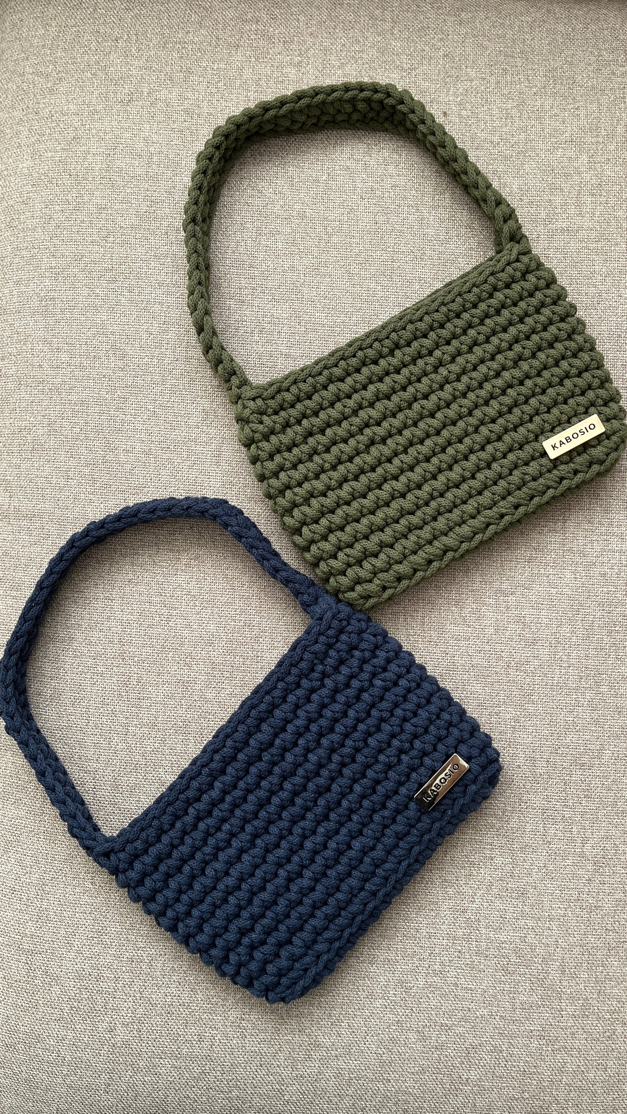 Bolso Hombro y Bandolera Kabosio Original Crochet Aguacate