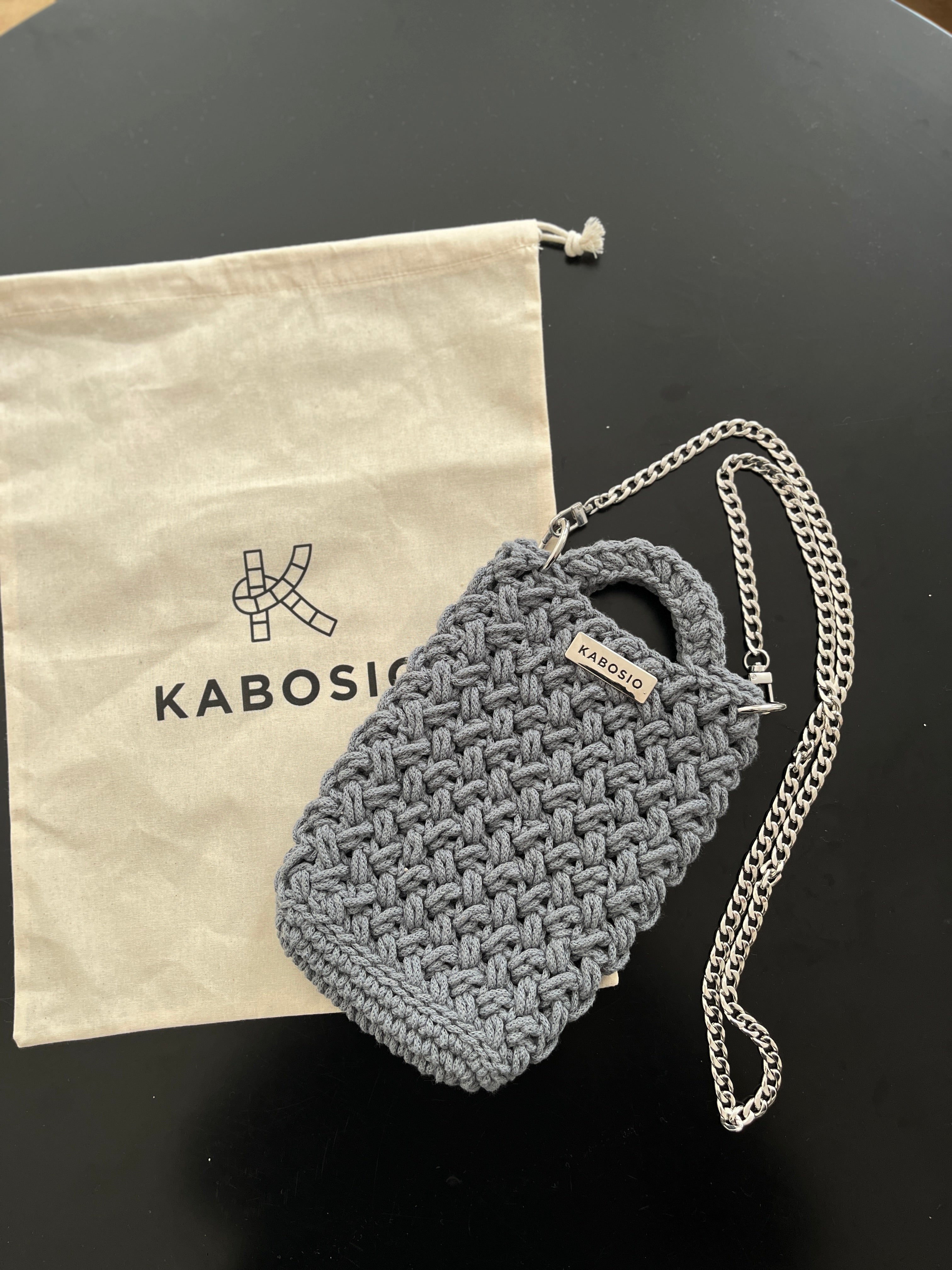 Bolso Bandolera Kabosio Hobo Crochet Gris