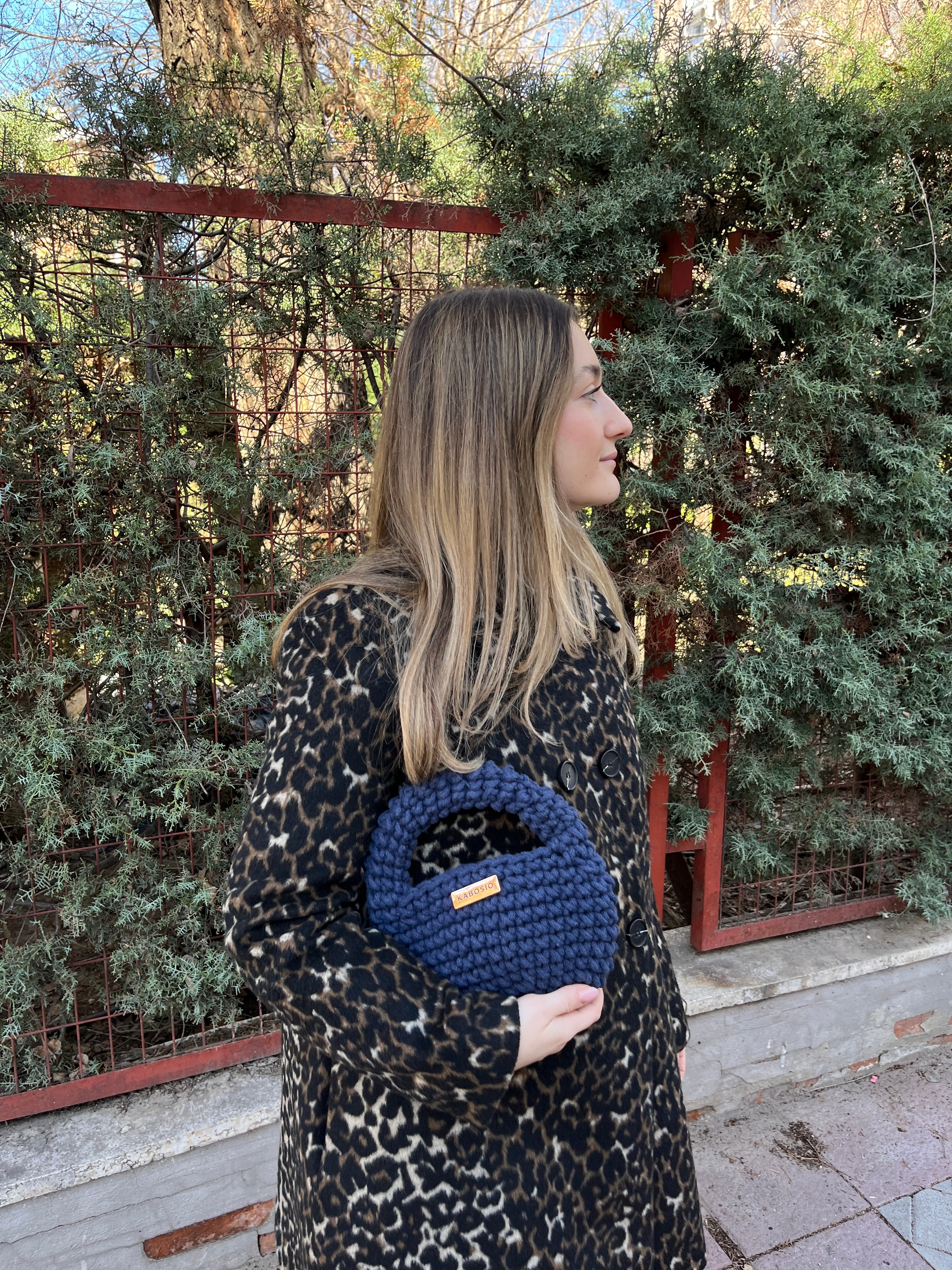 Bolso de Mano Kabosio Coco Crochet Vaquero