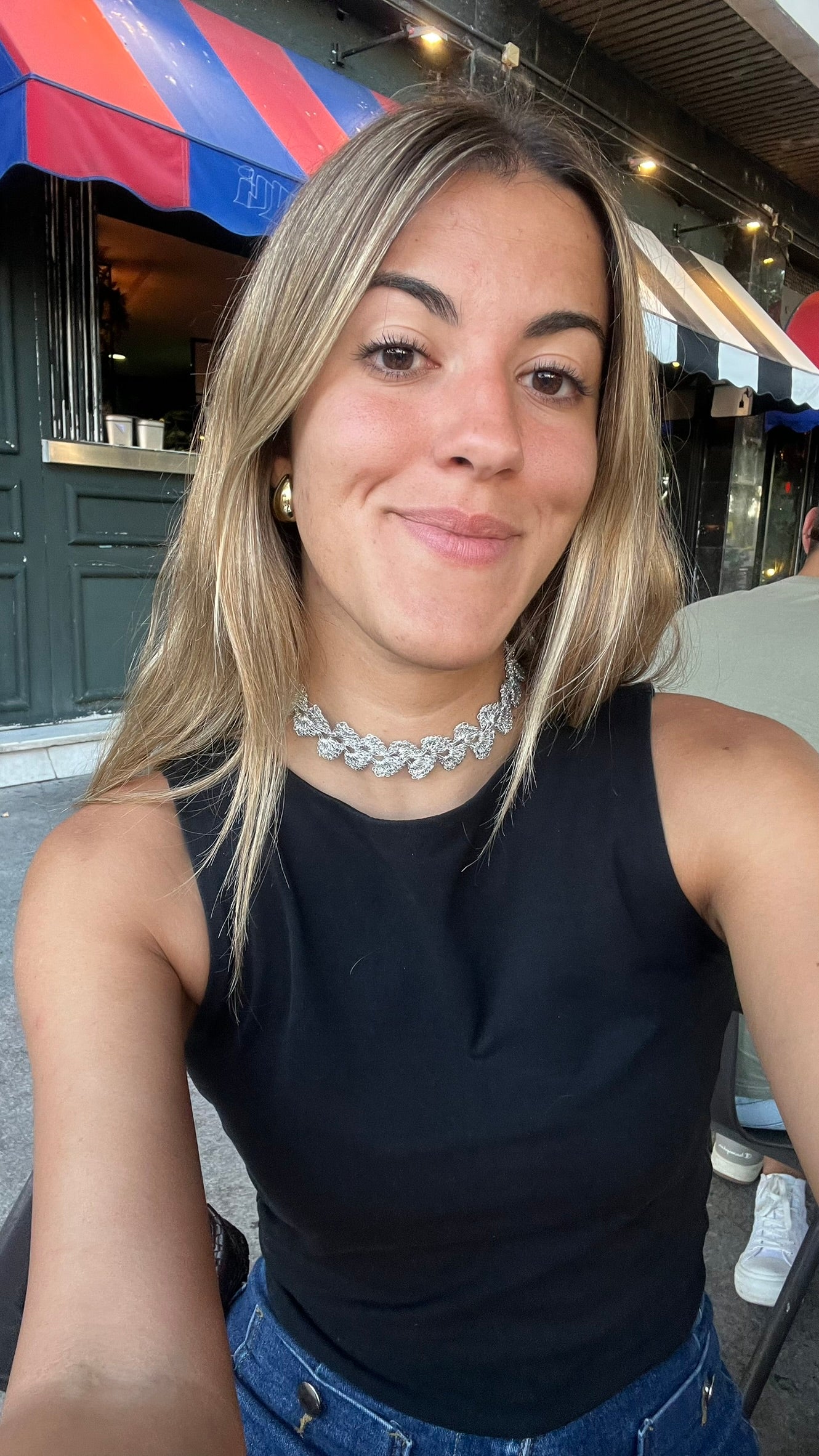 Choker Metalizado Crochet Plata