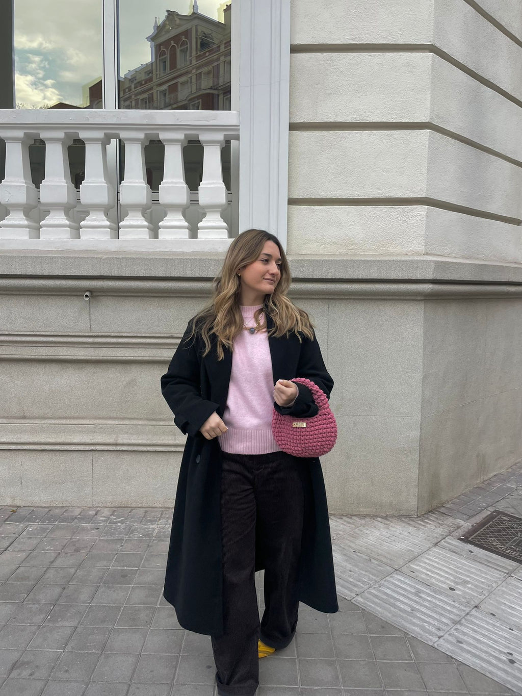 Bolso de Mano Kabosio Coco Crochet Rosa